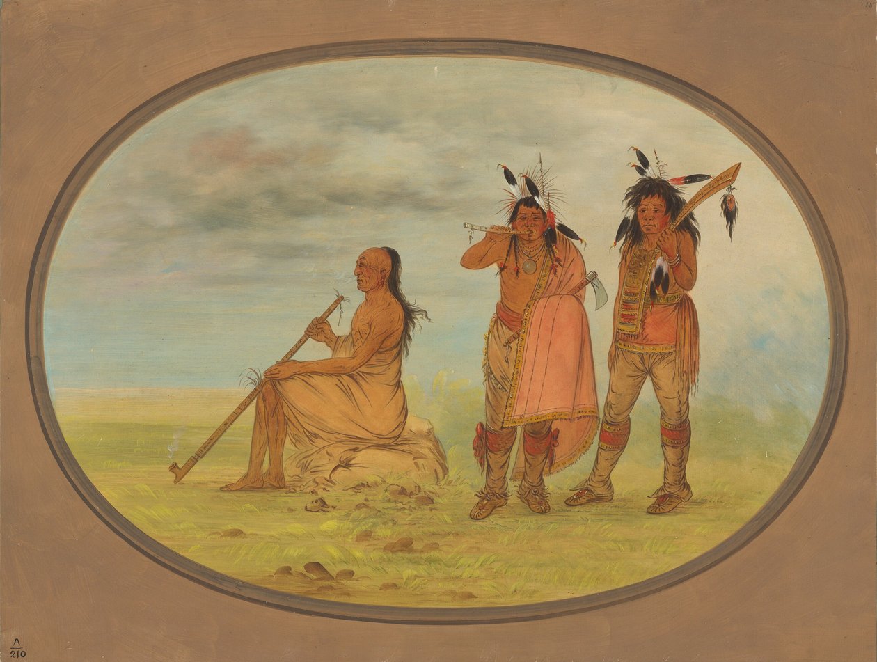 Old Menomonie főnök két fiatal szépséggel, 18611869. alkotó: George Catlin