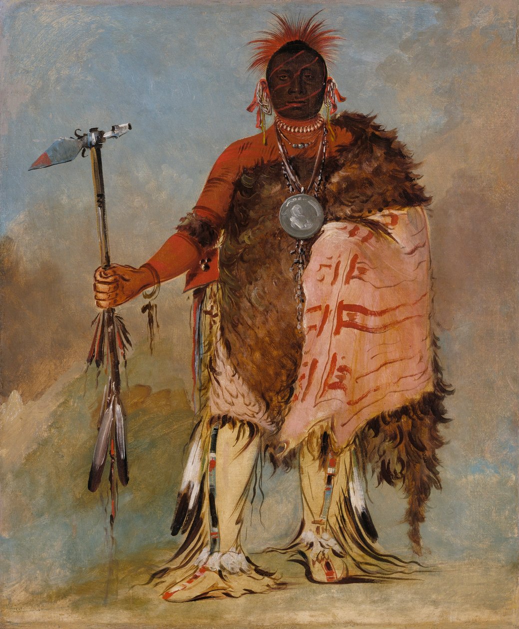Om-pah-tón-ga, Nagy Szarvas, egy híres harcos alkotó: George Catlin