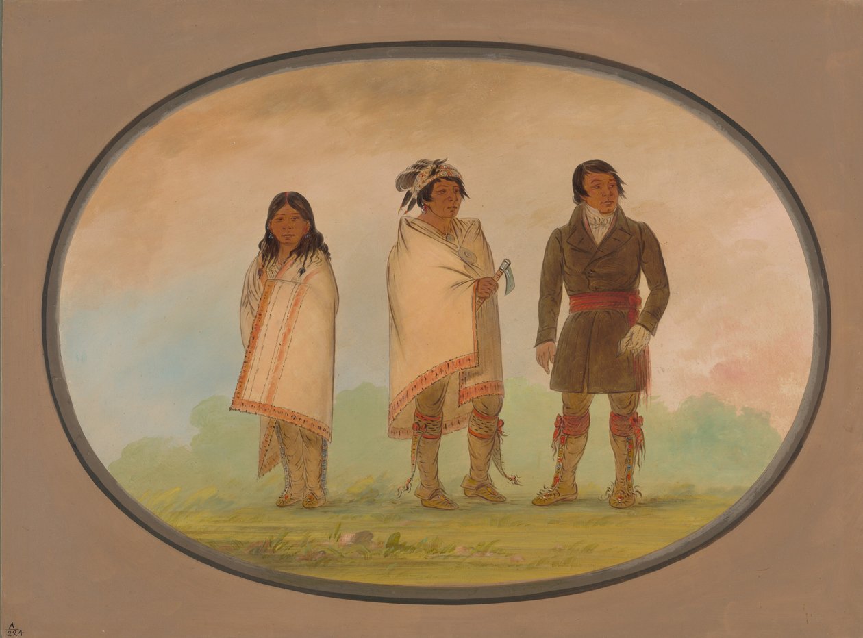Oneida főnök, nővére és misszionárius, 18611869. alkotó: George Catlin