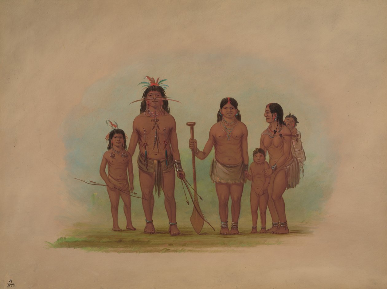 Orejona főnöke és családja, 18541869. alkotó: George Catlin