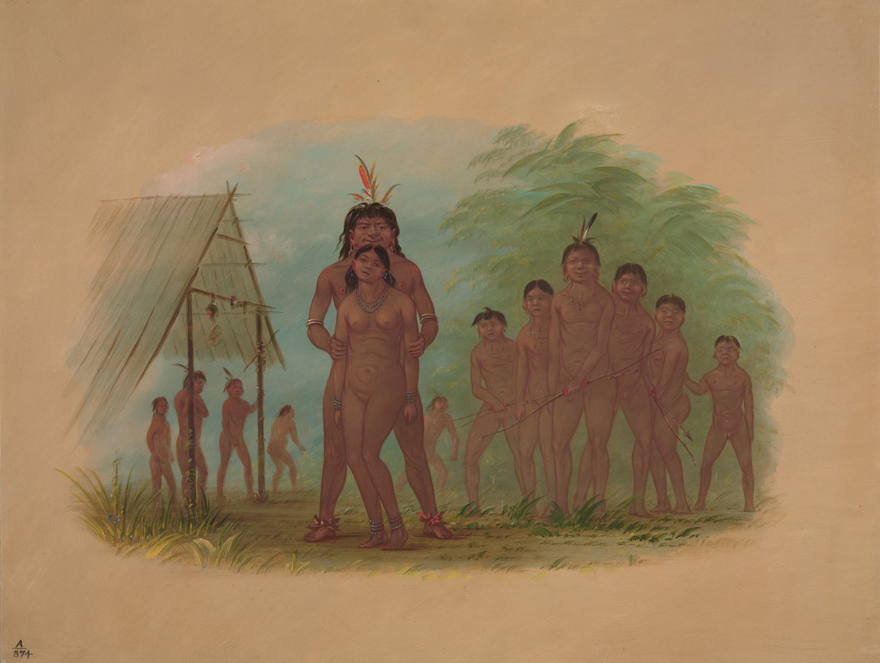 Orejona indiánok, 18541869. alkotó: George Catlin