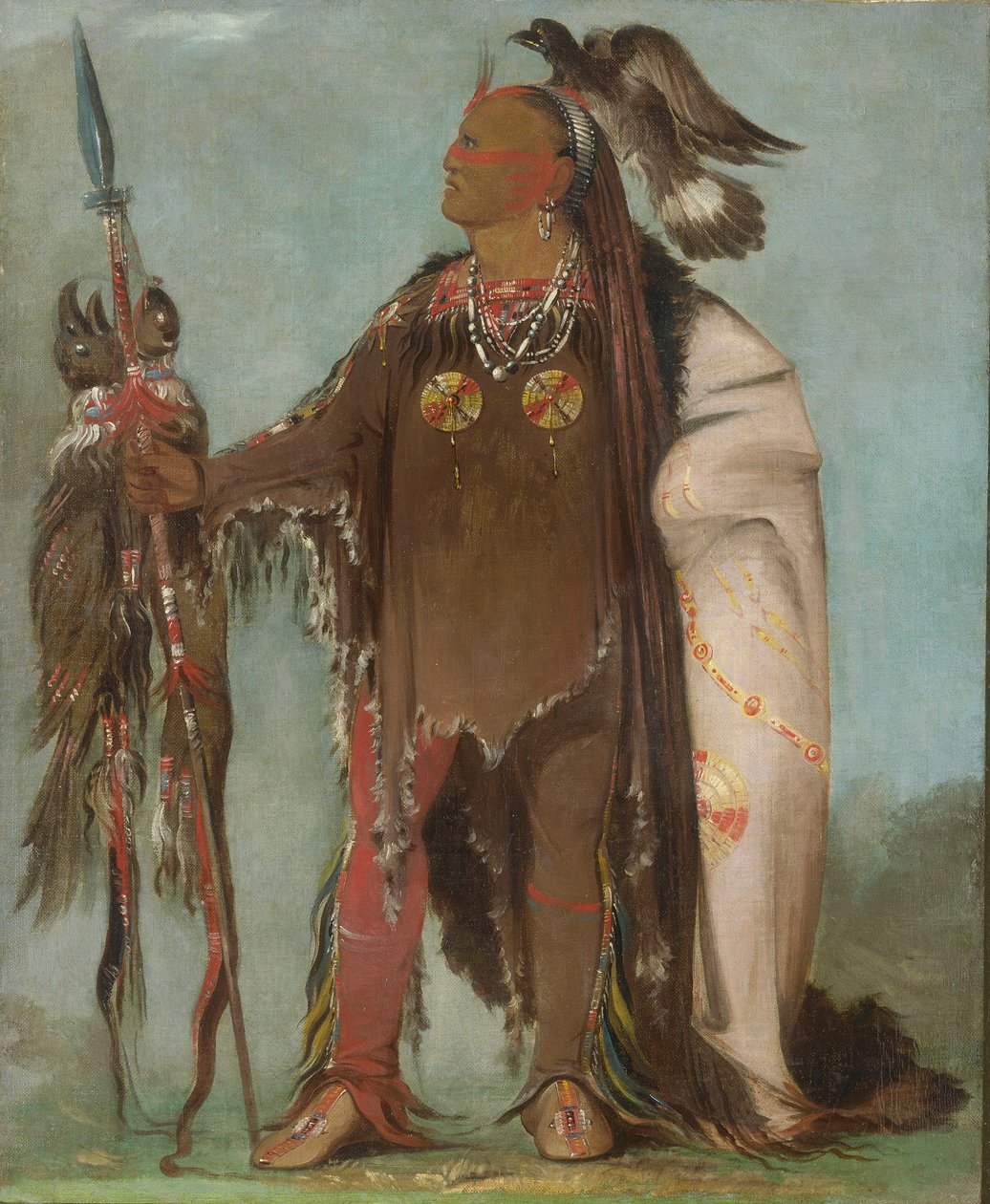 Pa-rís-ka-róo-pa, Két Varjú, egy bandafőnök. alkotó: George Catlin