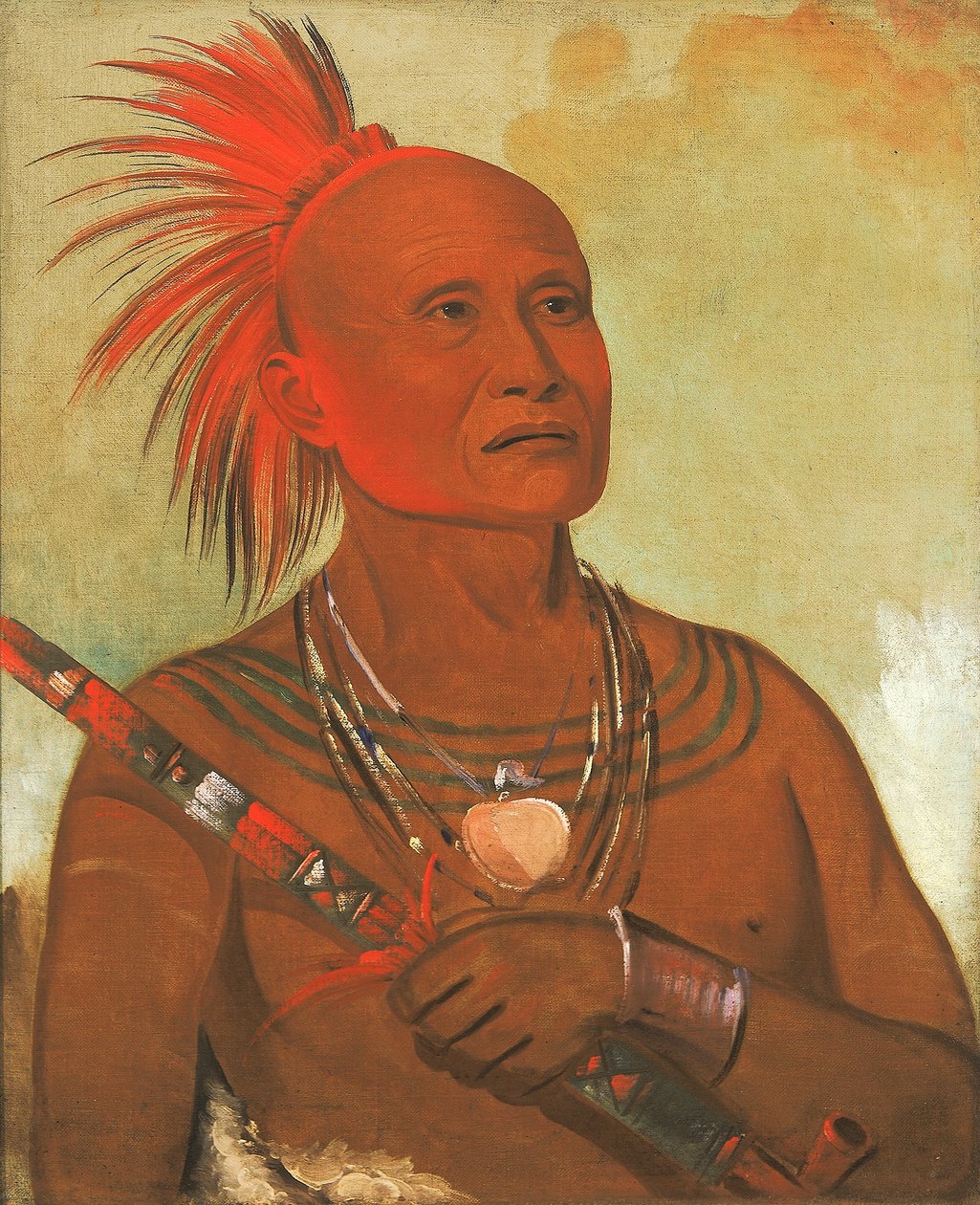 Pam-a-hó, Az úszó, Fekete Sólyom egyik harcosa alkotó: George Catlin