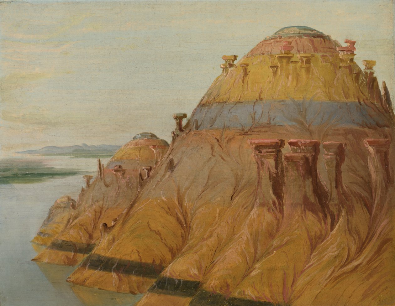 Festői Clay Bluff, 1700 mérföldre St. Louis felett alkotó: George Catlin