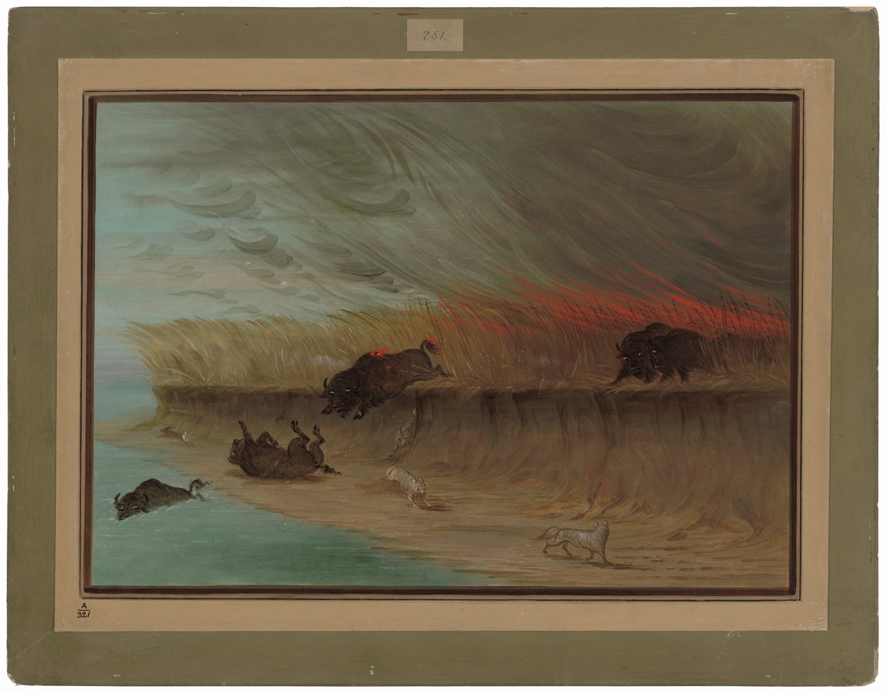 Prairie Meadows Burning alkotó: George Catlin