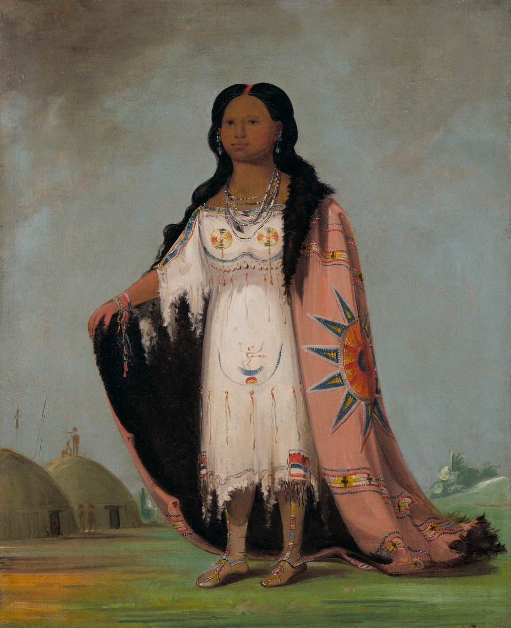 Pshán-shaw, Édes illatú fű, Véres Kéz tizenkét éves lánya alkotó: George Catlin