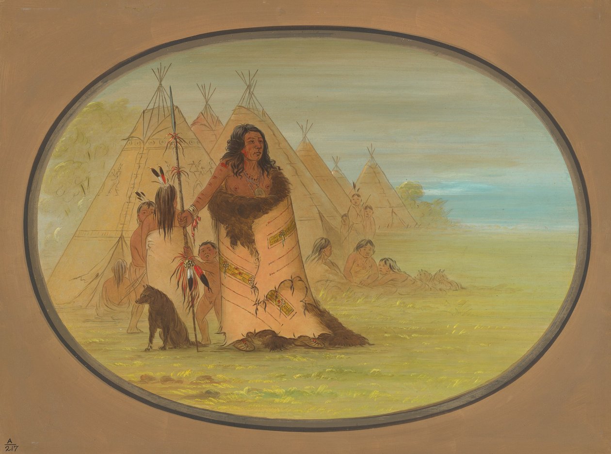Puncah főnök a családjával körülvéve, 18611869. alkotó: George Catlin