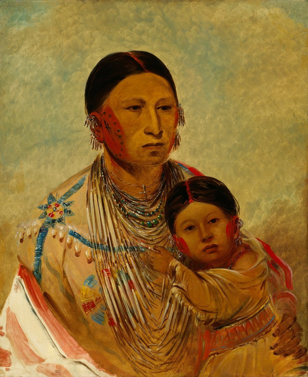 Ru-ton-ye-wee-ma, Gőgicsélő galamb, Fehér Felhő felesége. alkotó: George Catlin