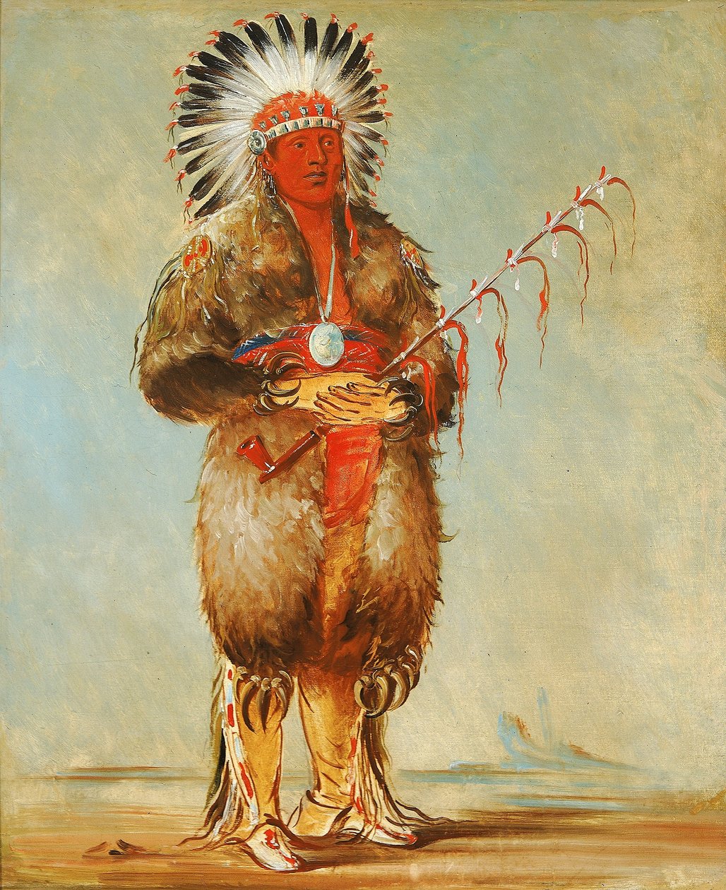 Ráw-no-way-wóh-krah, Loose Pipestem, a Brave alkotó: George Catlin