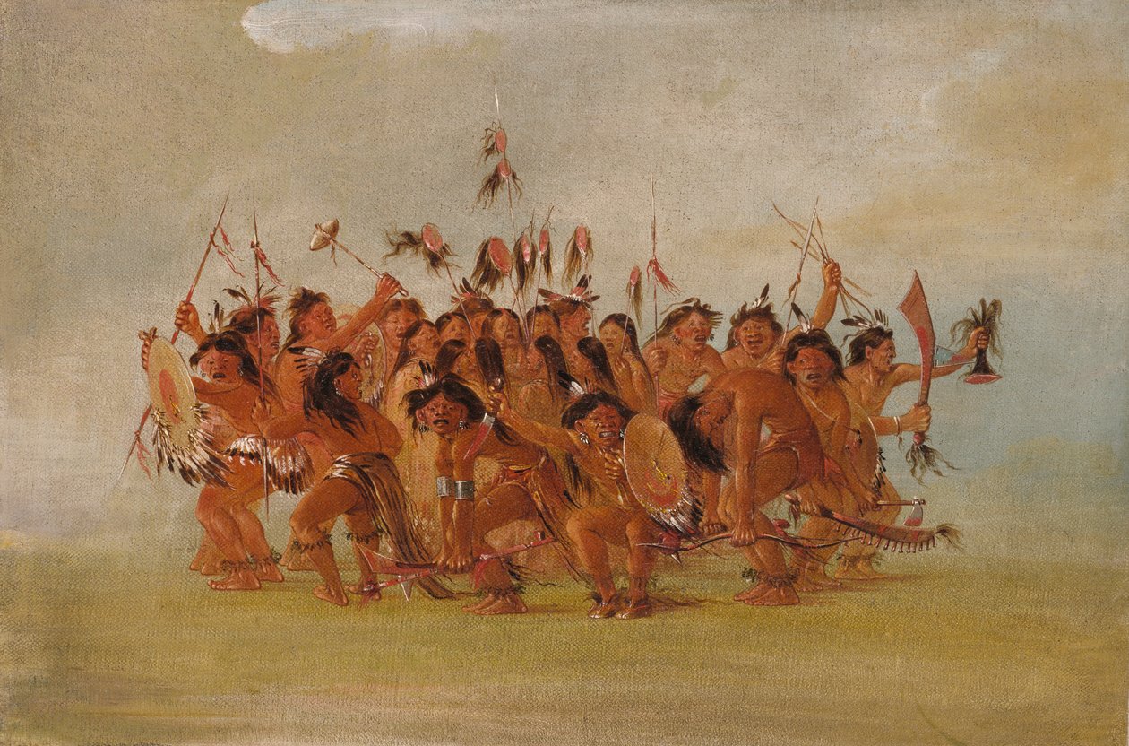 Fejbőrtánc, A Teton folyó szája, 1835-1837. alkotó: George Catlin