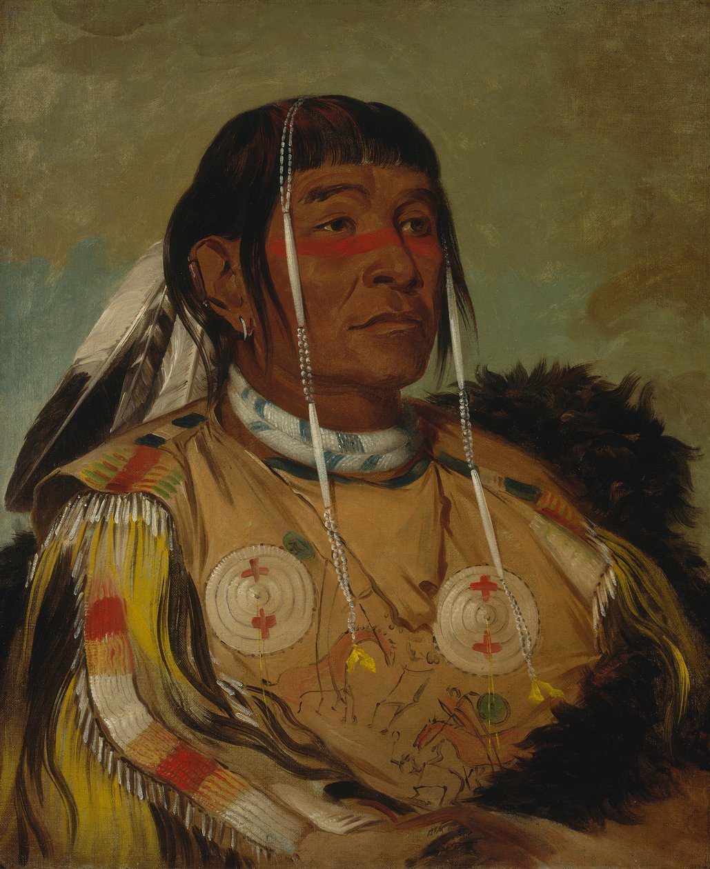 Sha-có-pay, a Hatos, a síksági ojibwa törzsfőnök. alkotó: George Catlin