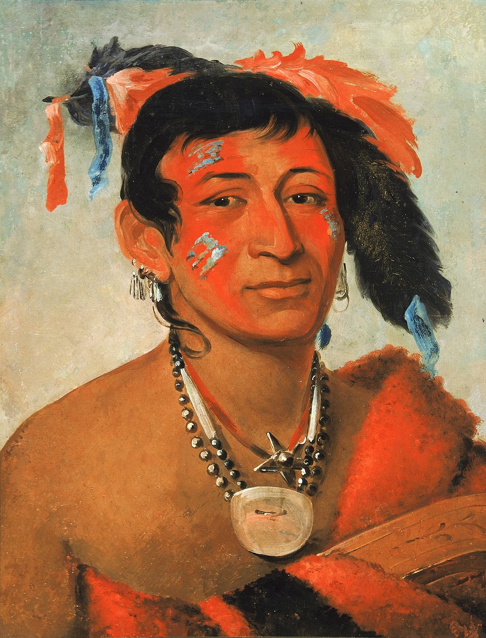Sha-wá-no, A dél, egy ismert harcos, 1831. alkotó: George Catlin