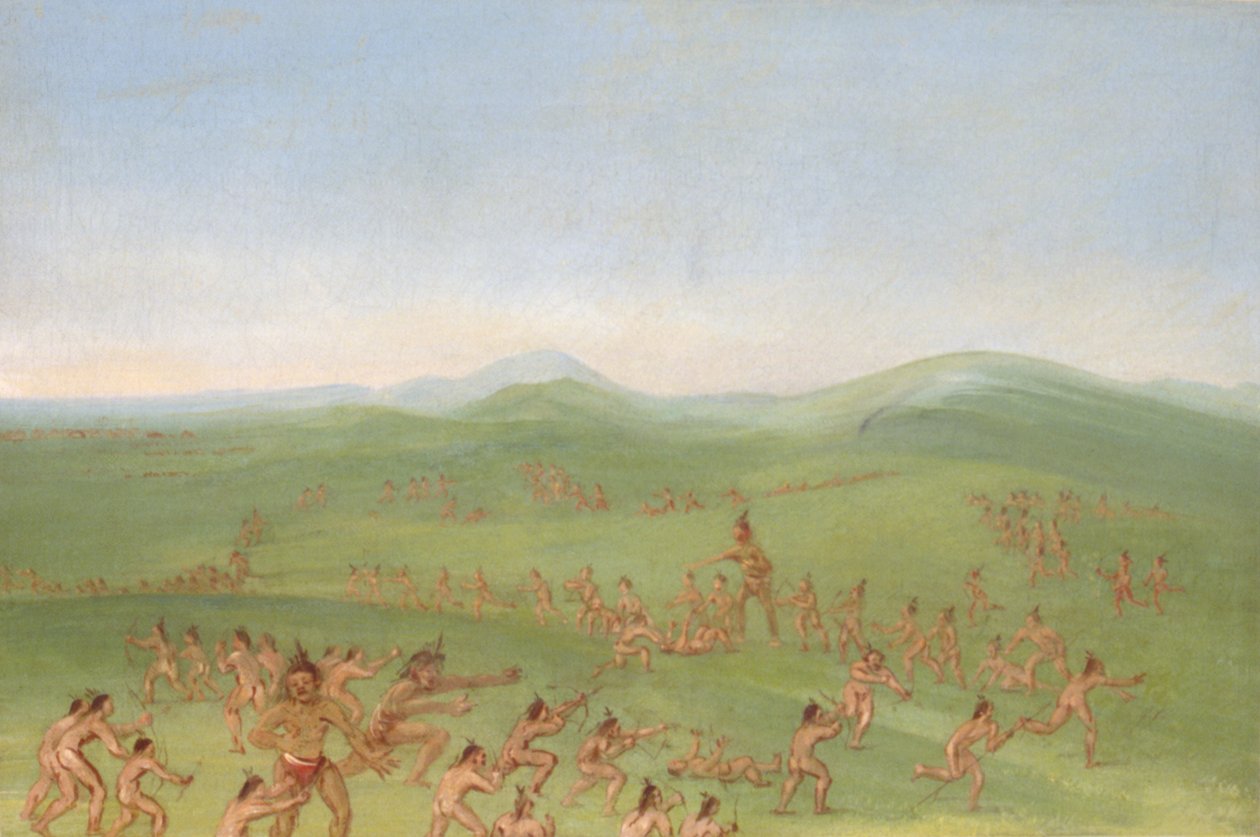 Sham Fight, Mandan Boys alkotó: George Catlin