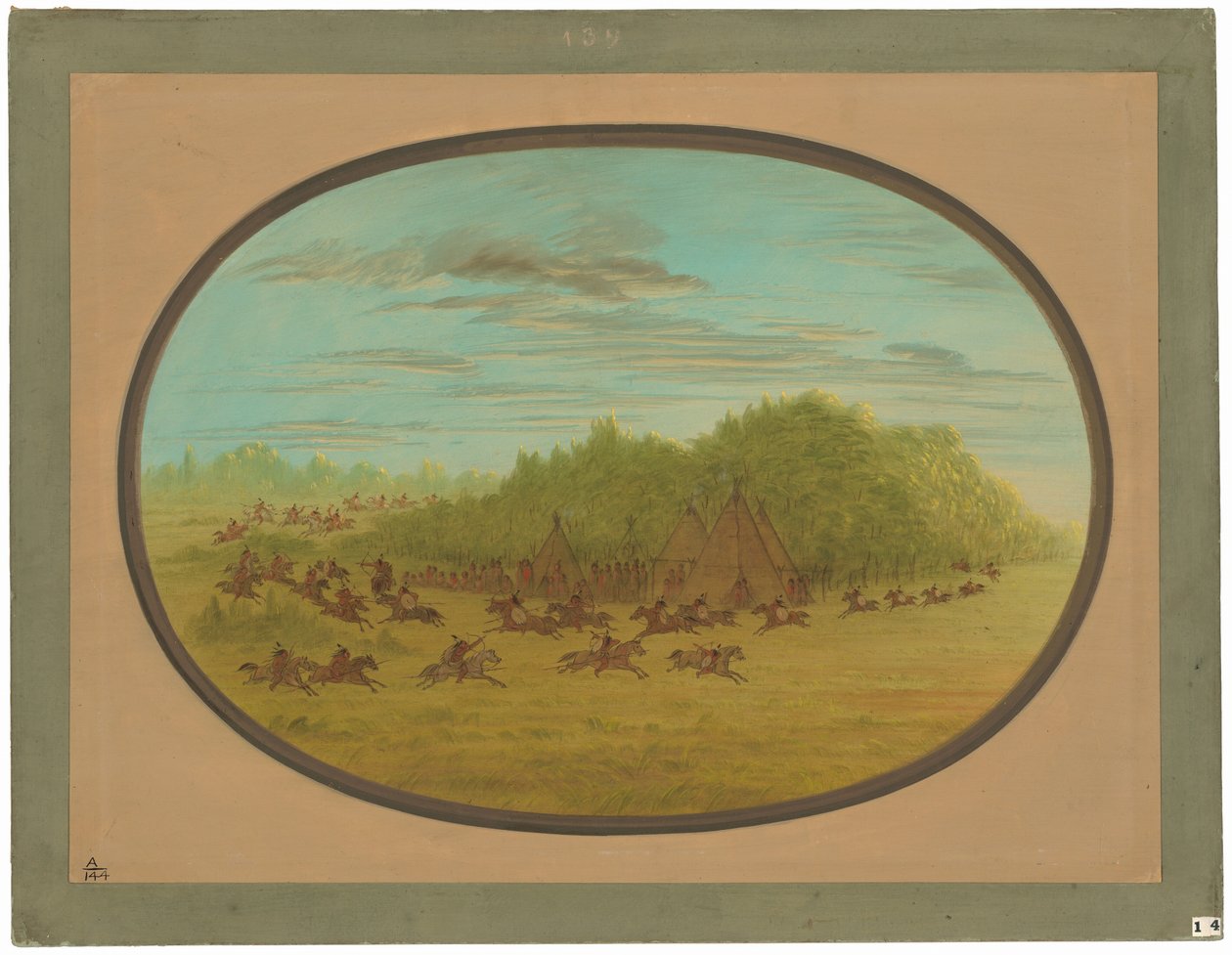 A Camanchees színlelt harca alkotó: George Catlin