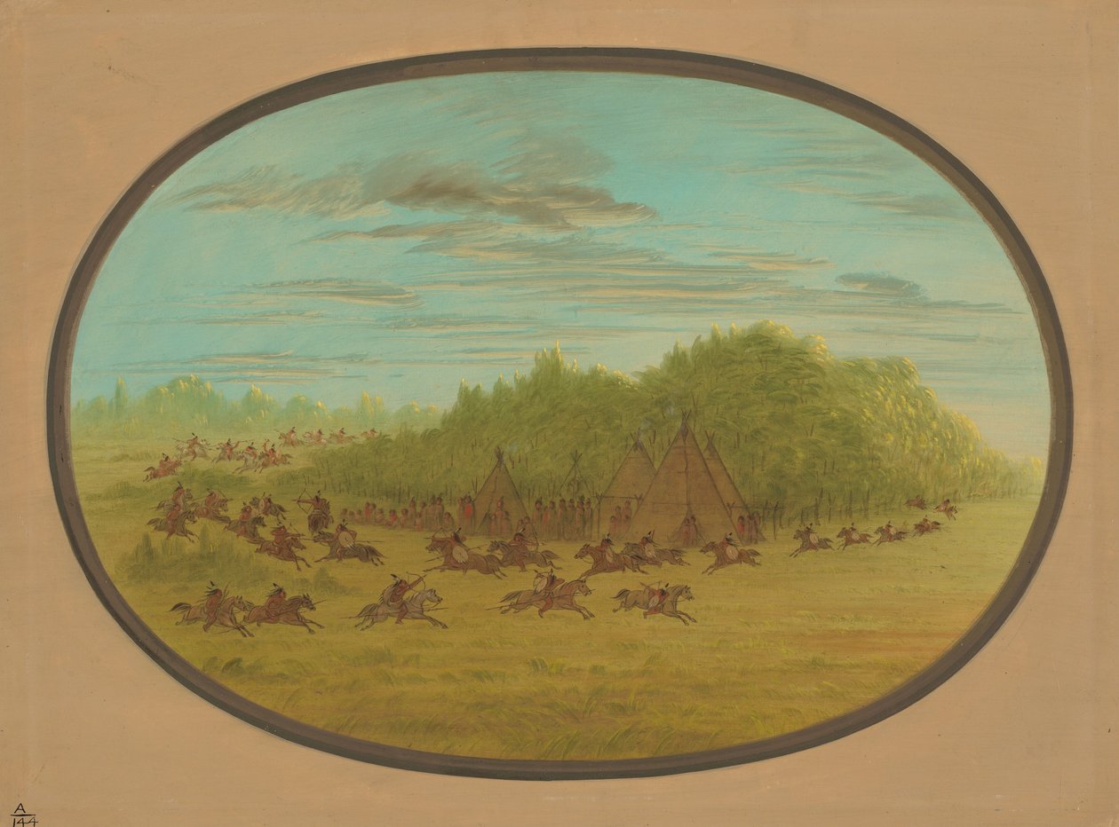 A Camanchees színlelt harca, 18611869. alkotó: George Catlin