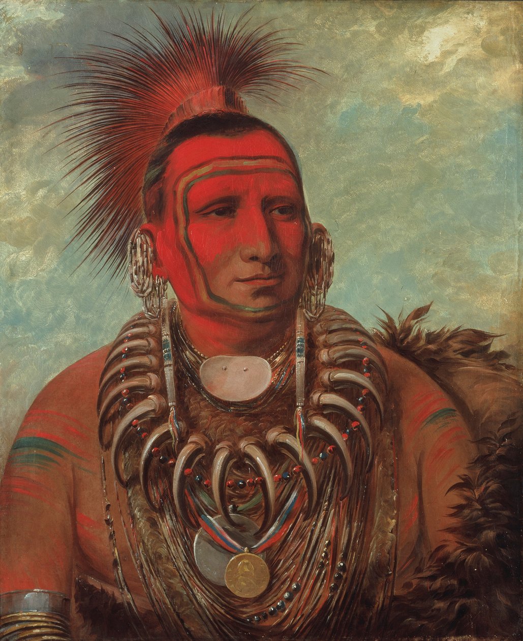 Shon-ta-yi-ga, Kis Farkas, egy híres harcos alkotó: George Catlin