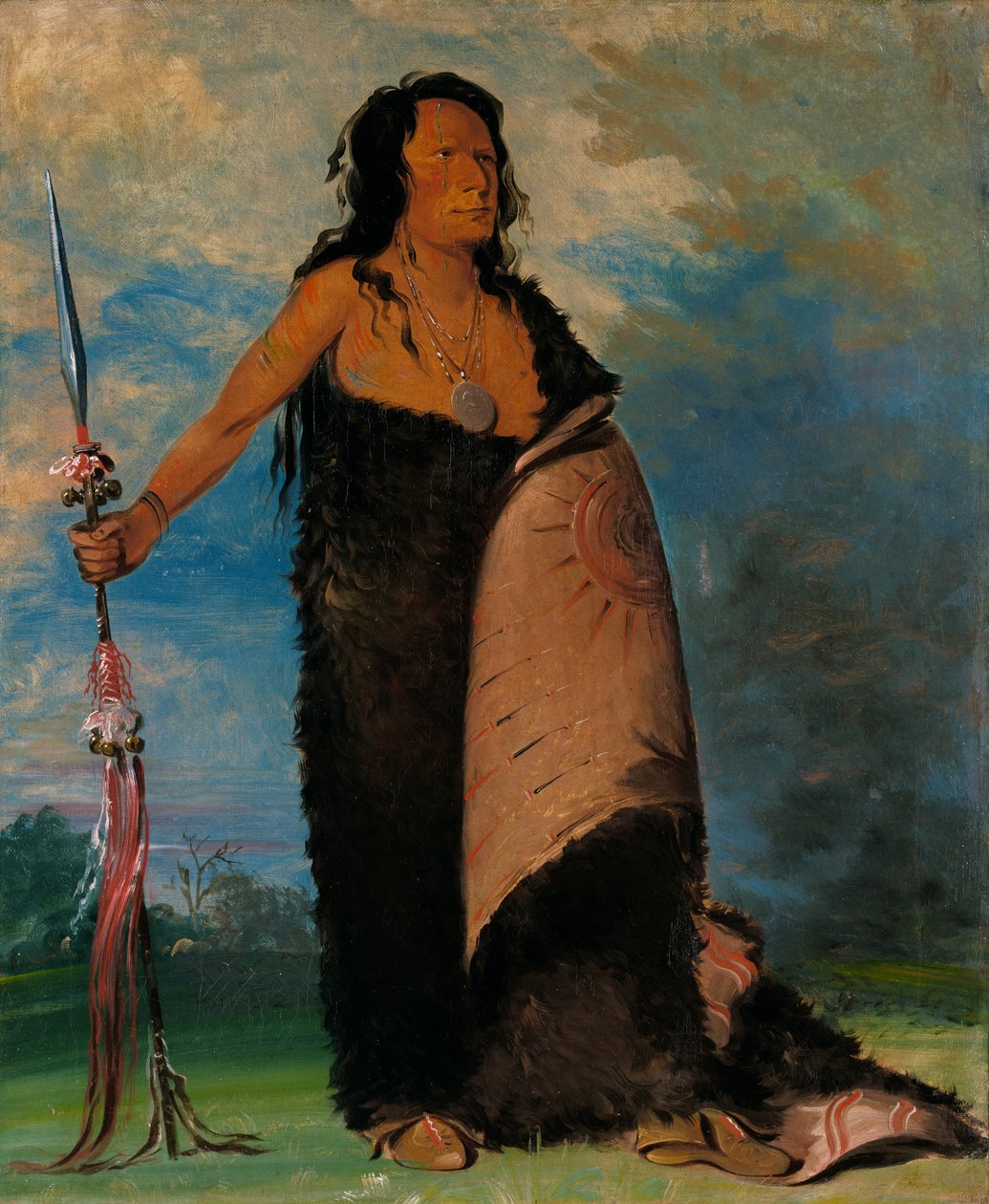 Shoo-de-gá-cha, A füst, a törzsfőnök, 1832. alkotó: George Catlin