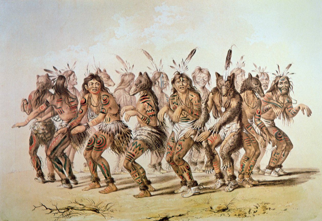 sziú medvetánc (színes litó) alkotó: George Catlin