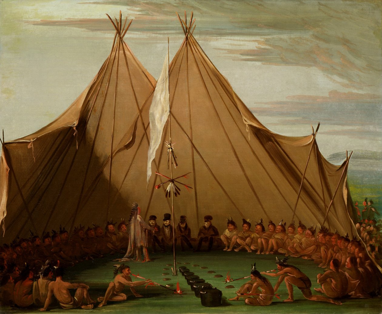 Sioux kutyaeledel alkotó: George Catlin