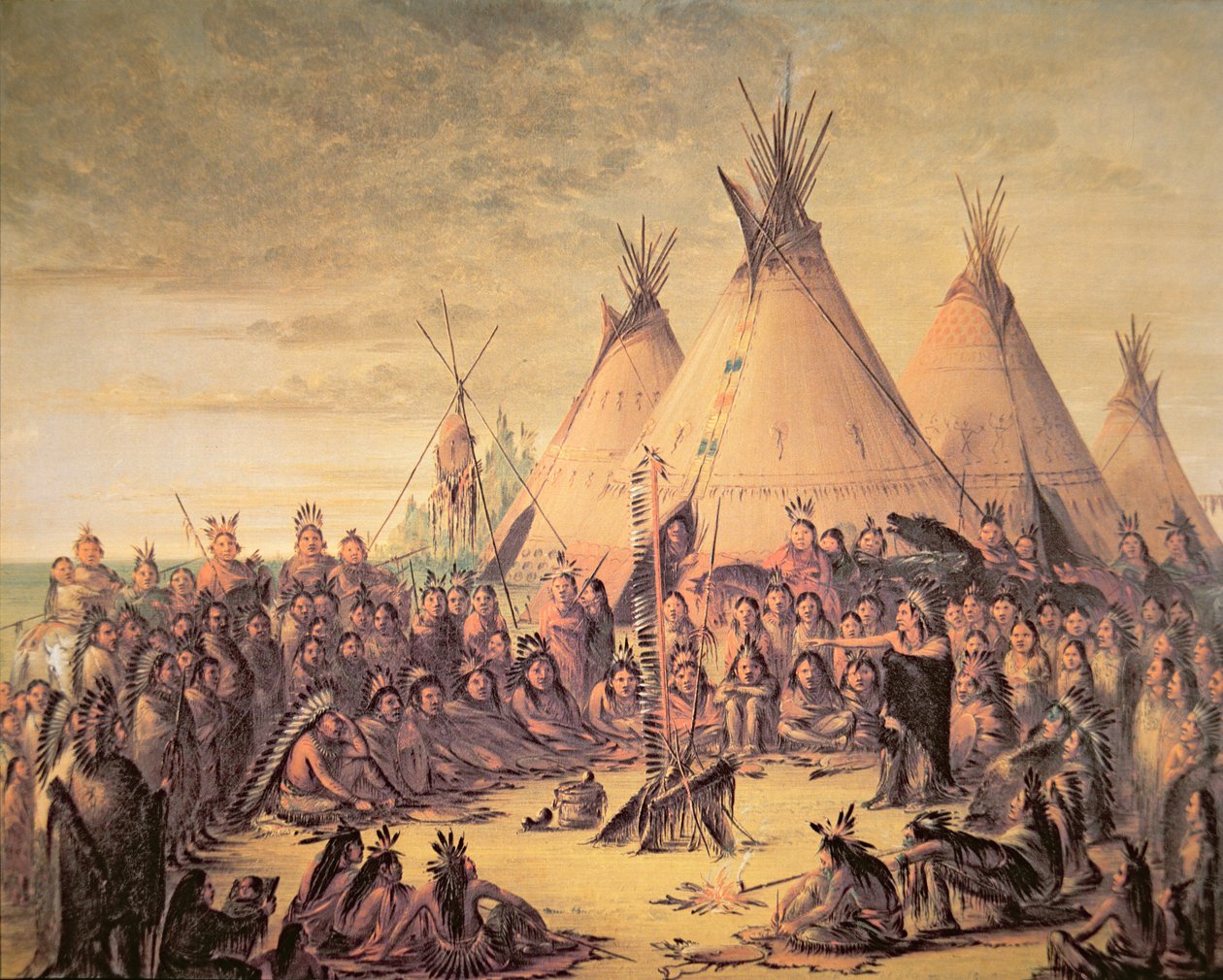 sziú indián tanács alkotó: George Catlin