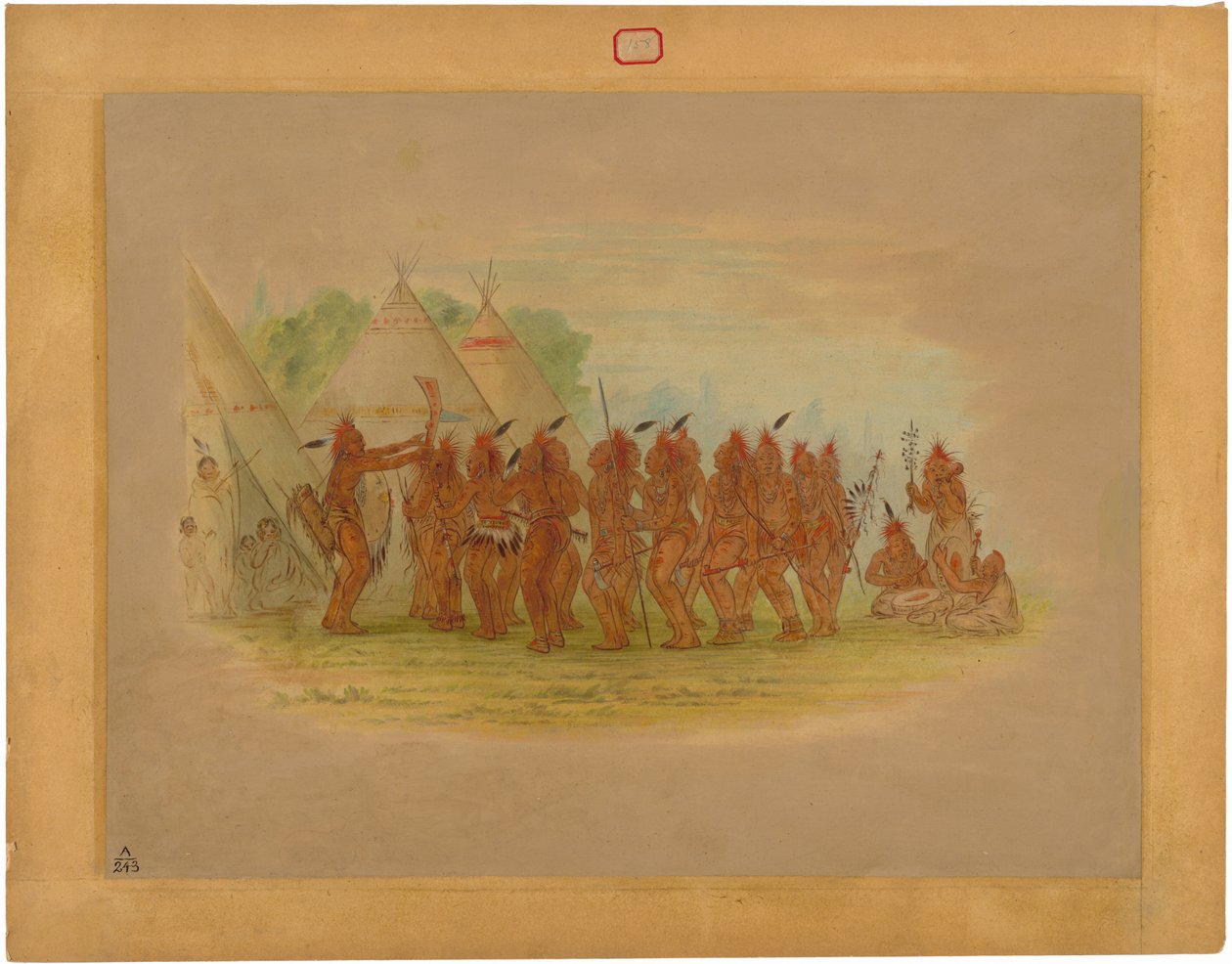 Rabszolgák tánca – Saukie alkotó: George Catlin