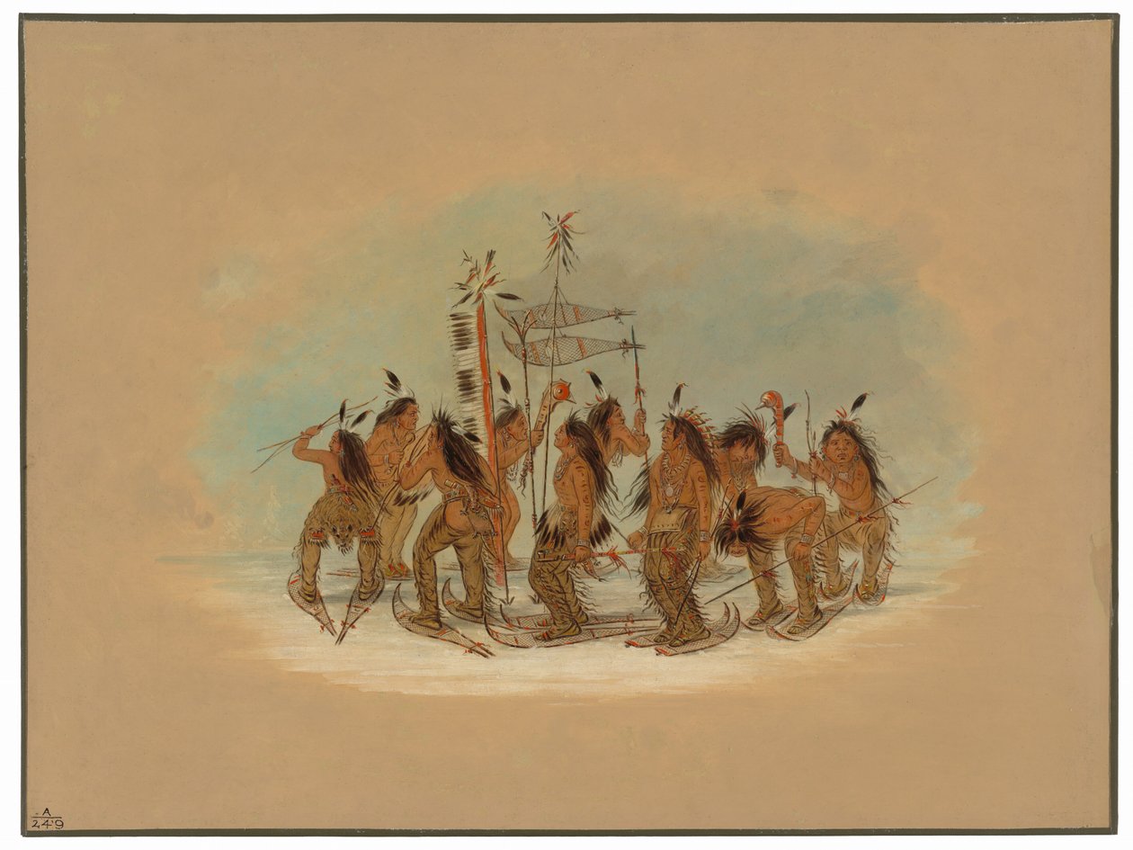 Hócipős tánc - Ojibbeway alkotó: George Catlin