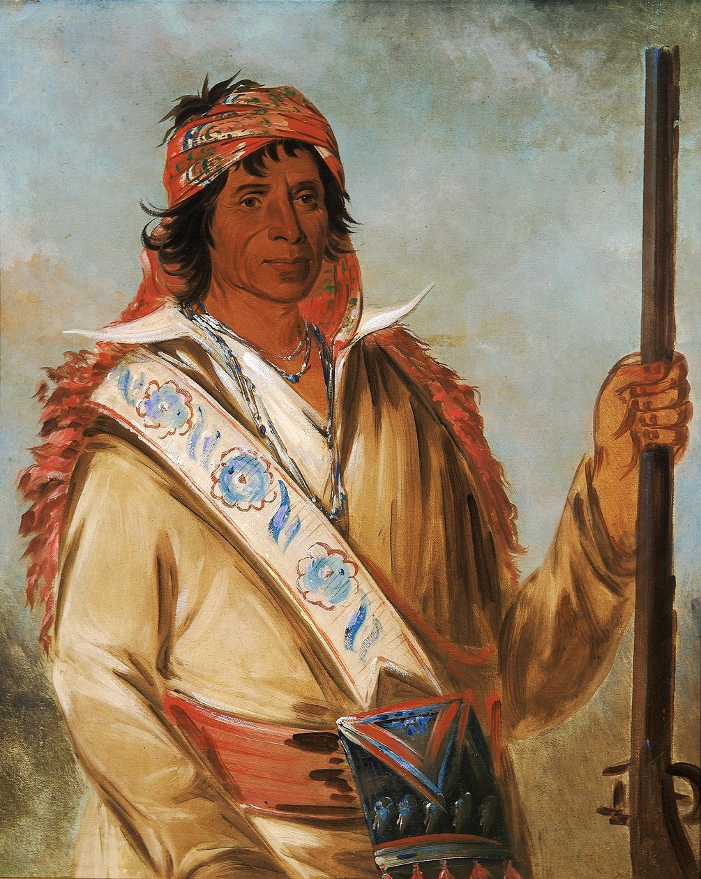 Steeh-tcha-kó-me-co, Nagy Király (Ben Perryman néven), törzsfőnök. alkotó: George Catlin