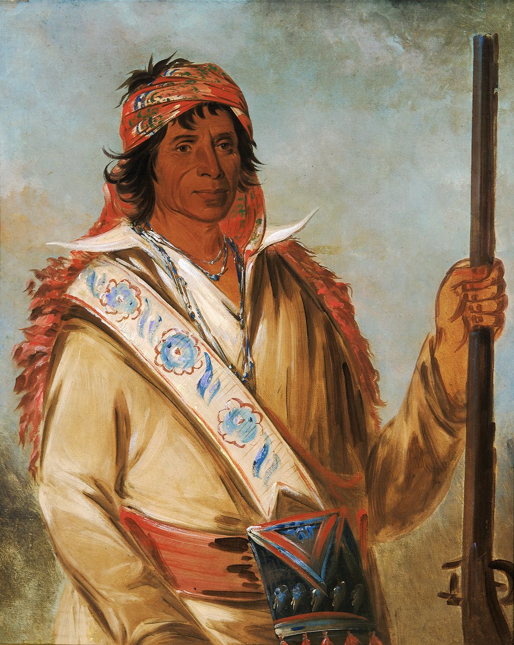 Steeh-tcha-kó-me-co, a nagy király, akit Ben Perrymannek hívnak, főnök, 1834. alkotó: George Catlin