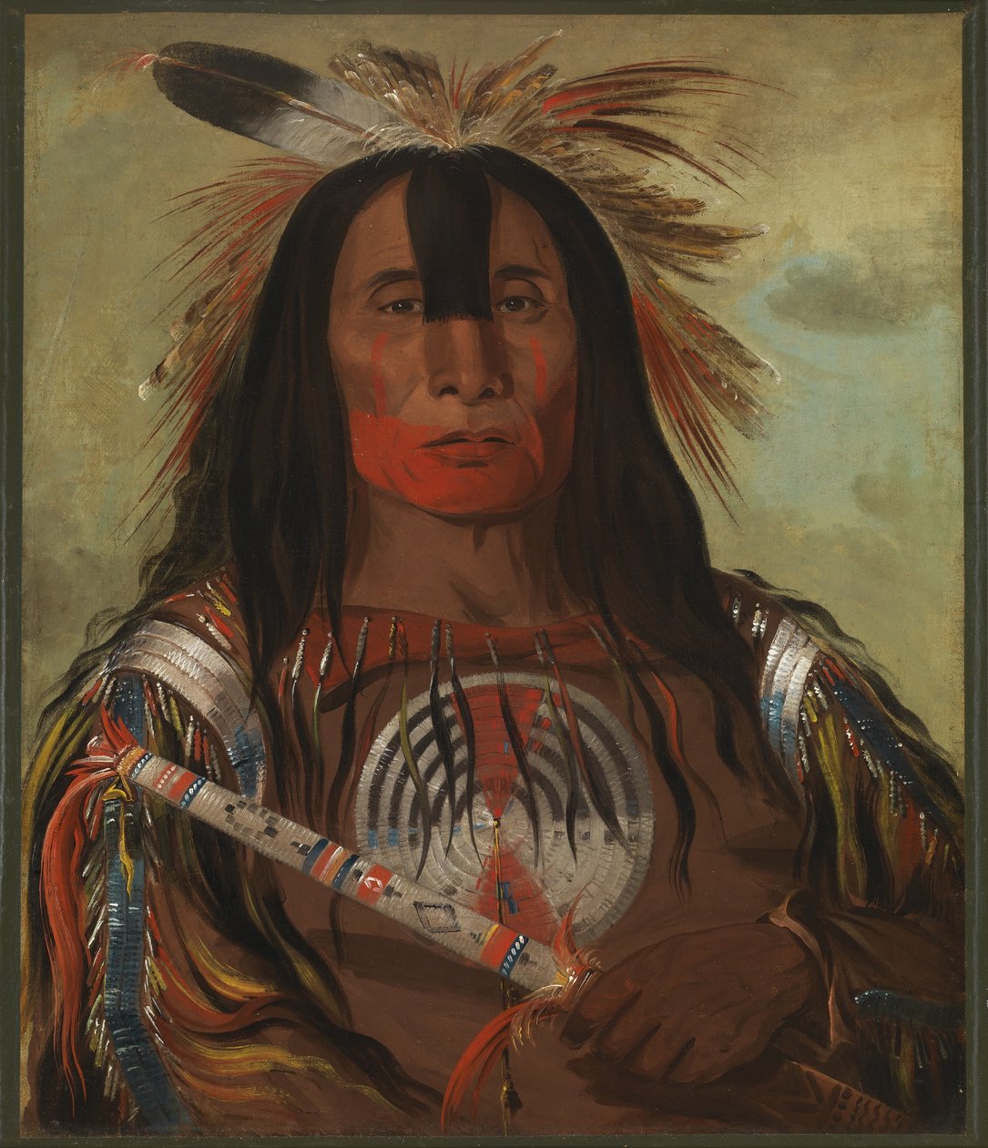 Stu-mick-o-súcks, Bivalybika Hátas Zsír, Vér Törzs főnök, Vér Törzs alkotó: George Catlin