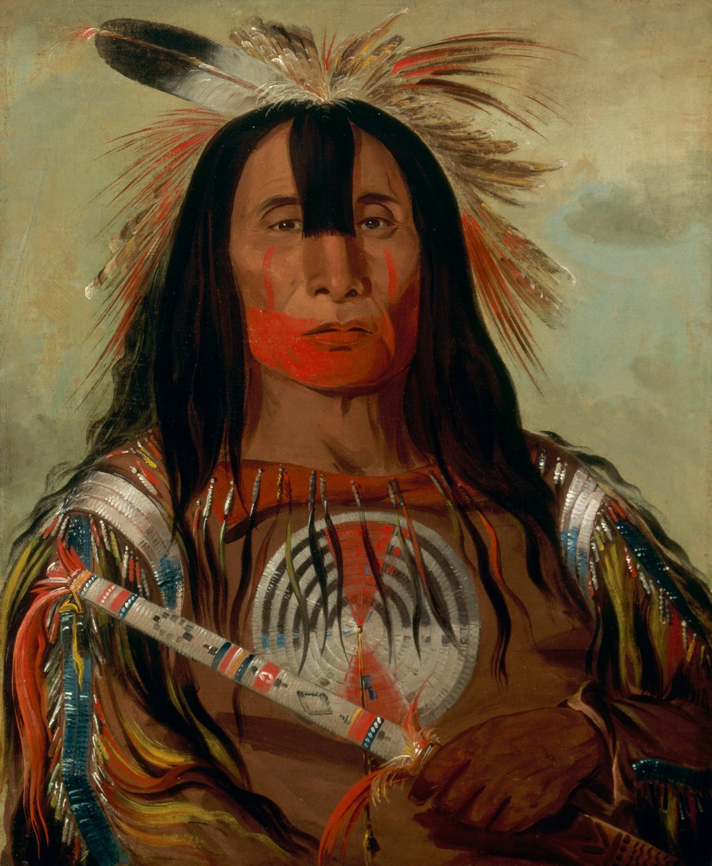 Stu-mick-o-súcks, Bölénybika hátas zsíros, főnök, Vértörzs, 1832 alkotó: George Catlin