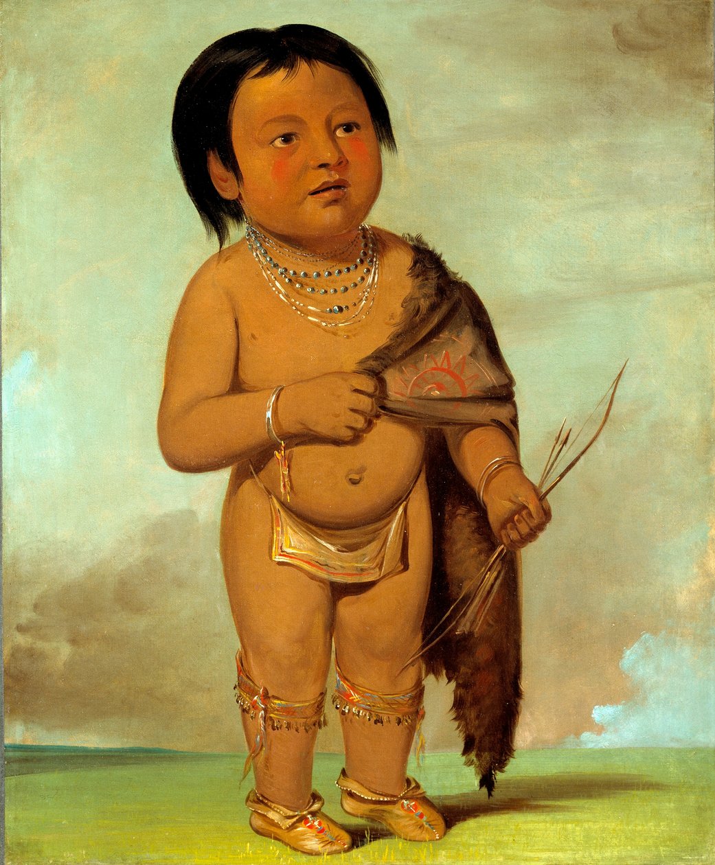 Tcha-aés-ka-ding, Bölénybika unokája hátsó zsírtartalma alkotó: George Catlin