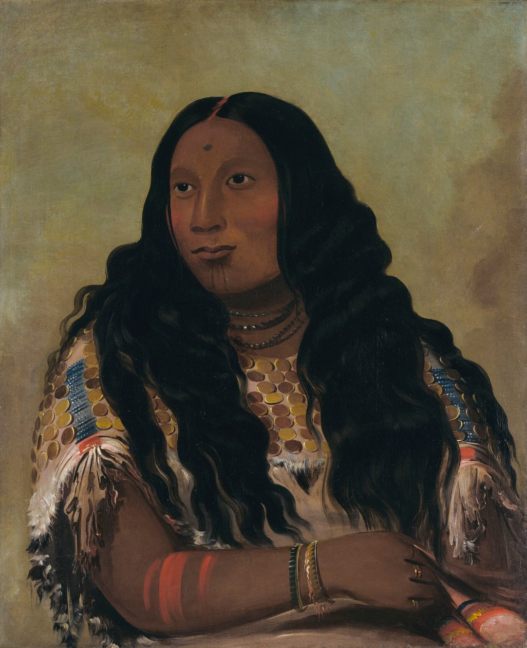 Tchón-su-móns-ka, Sand Bar, François Chardon kereskedő felesége alkotó: George Catlin
