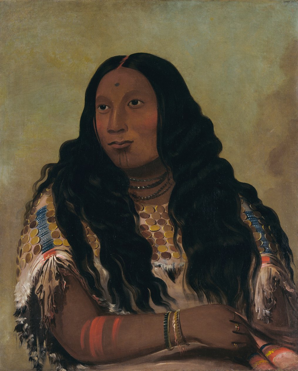 Tchón-su-móns-ka, Sand Bar, François Chardon kereskedő felesége, 1832. alkotó: George Catlin