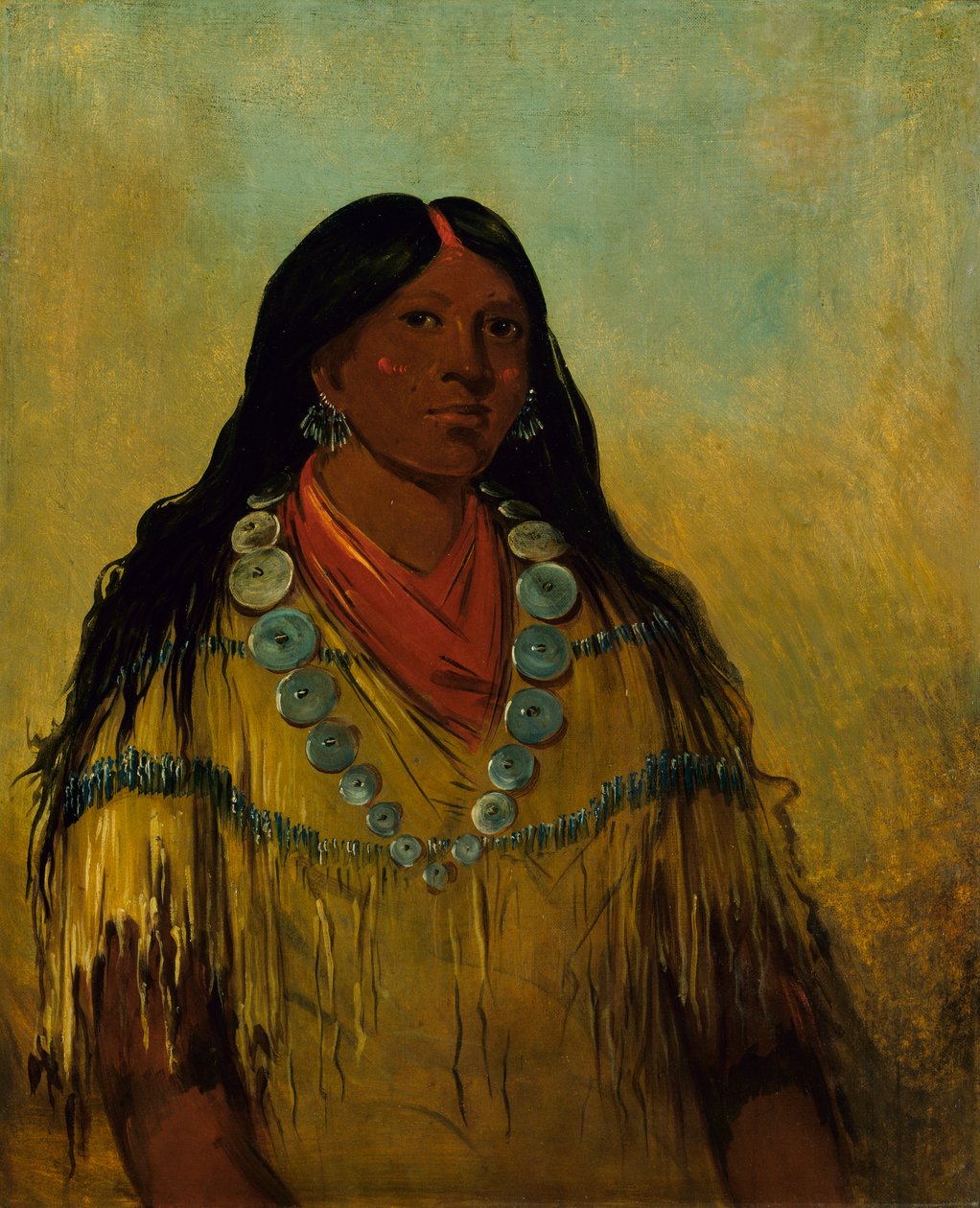 Tchow-ee-pút-o-kaw, egy nő, alkotó: George Catlin