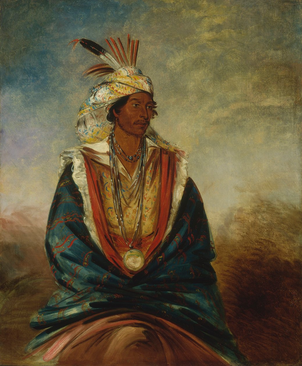 Tel-maz-há-za, egy kiváló harcos. alkotó: George Catlin
