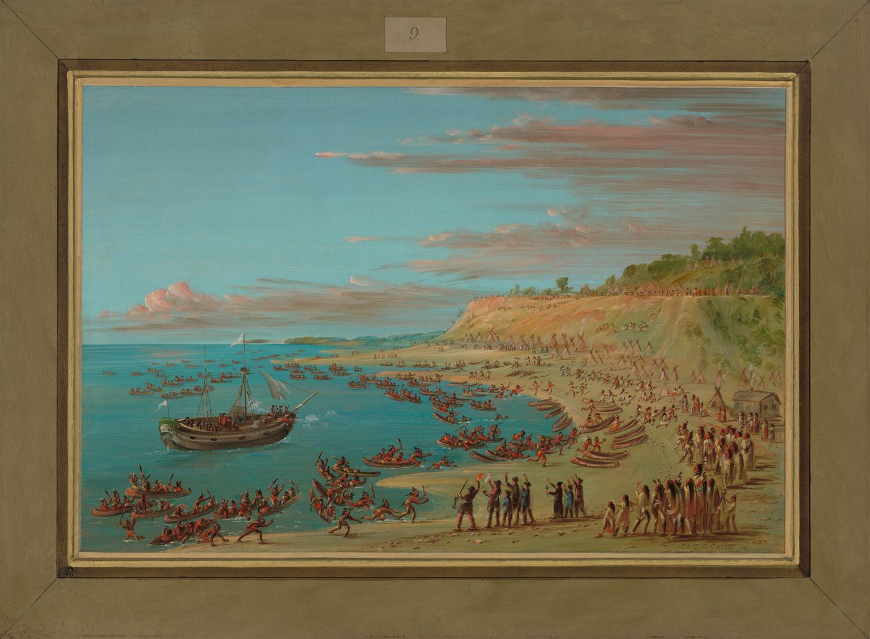 A griff belép a makinawi kikötőbe, 1679. augusztus 27., 1847-48 alkotó: George Catlin