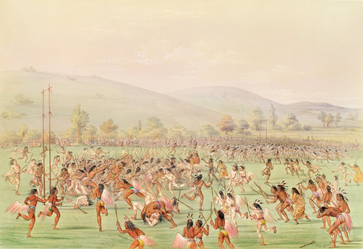 Az indiai labdajáték, 1832 körül alkotó: George Catlin