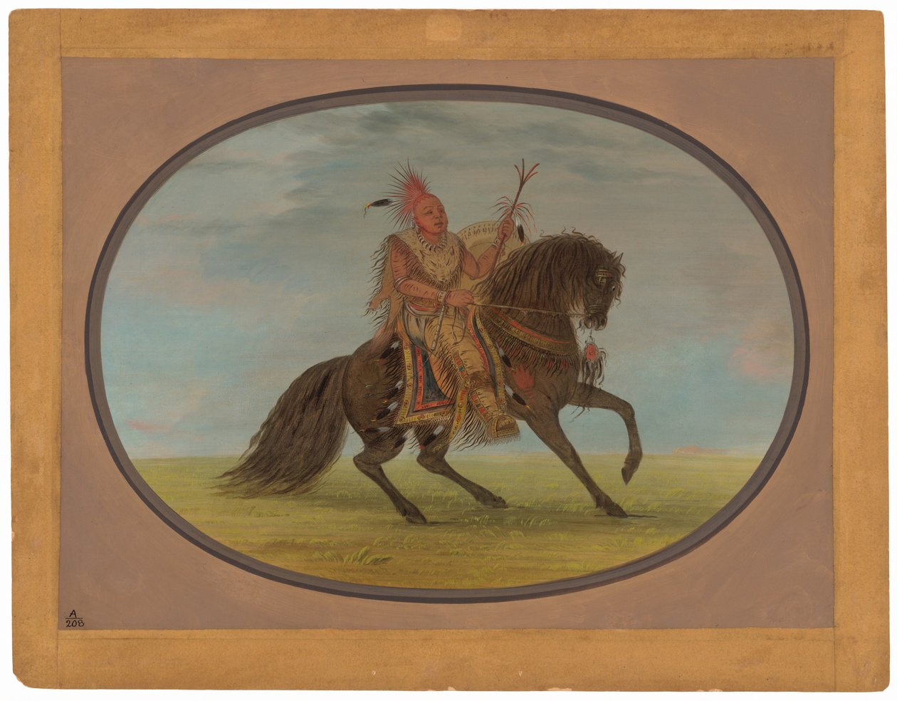 A futó róka finom lovon - Saukie alkotó: George Catlin