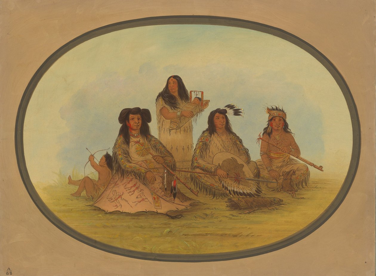A sziú főnök több indiánnal, 18611869. alkotó: George Catlin
