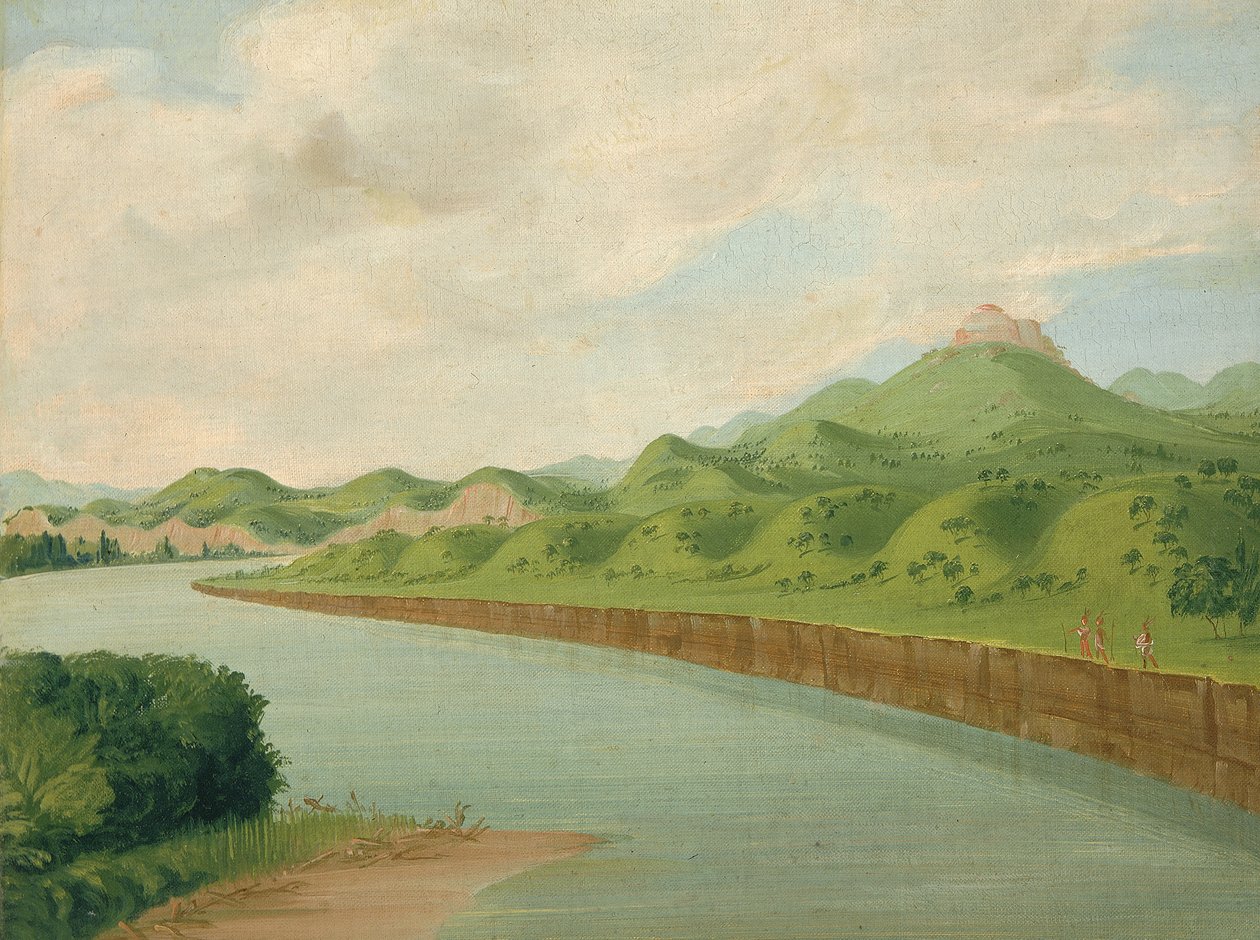 A torony, 1100 mérfölddel St. Louis felett, 1832. alkotó: George Catlin
