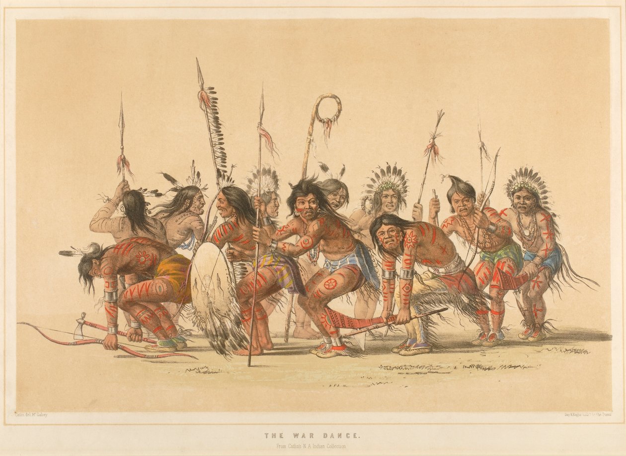 Háborús tánc, a „The North American Indian” című mappából alkotó: George Catlin