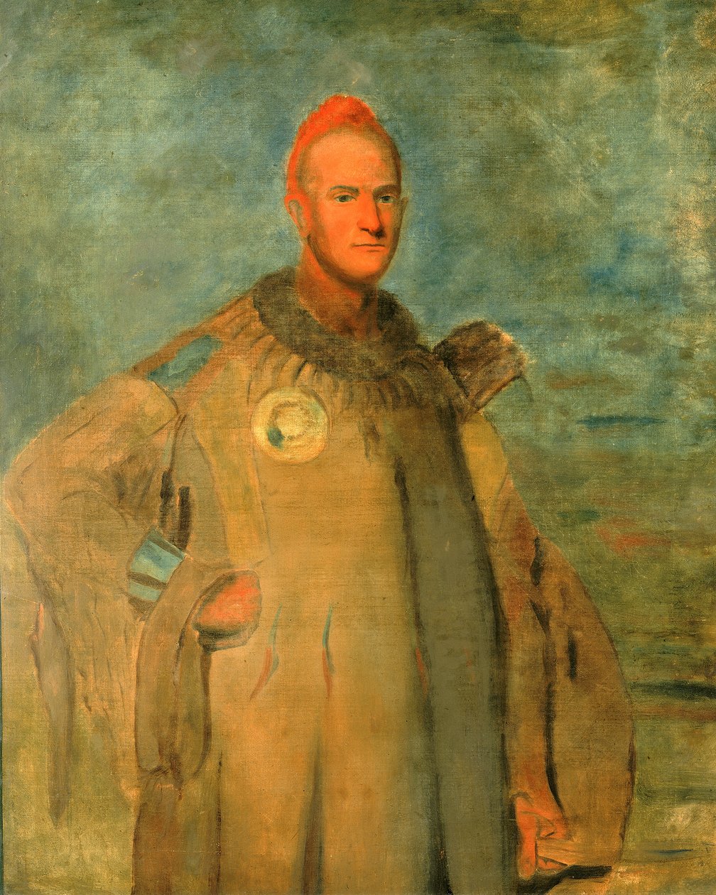 Theodore Burr Catlin, indiai jelmezben, 1840-1841. alkotó: George Catlin