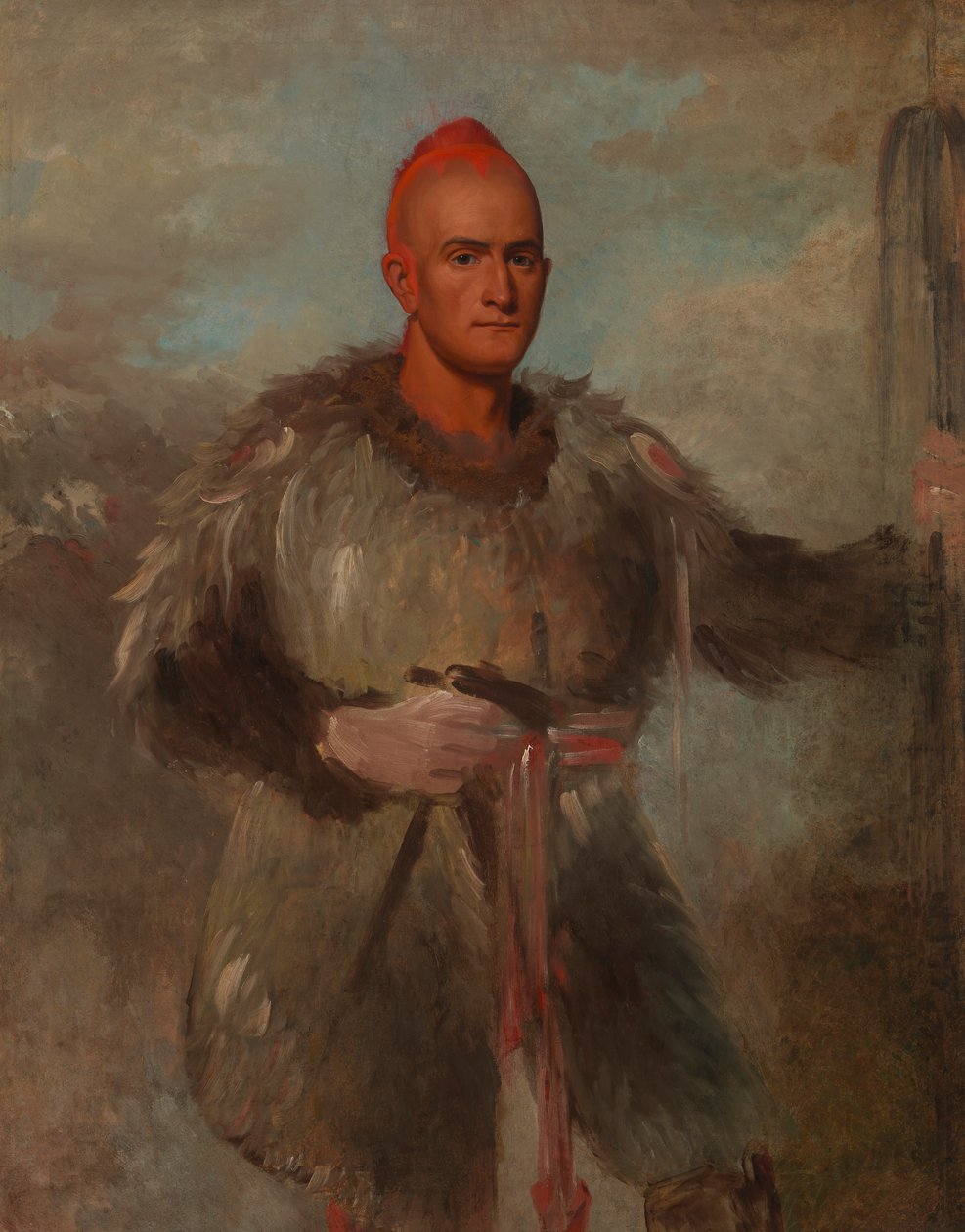 Theodore Burr Catlin, indiai jelmezben, 1840-1841. alkotó: George Catlin