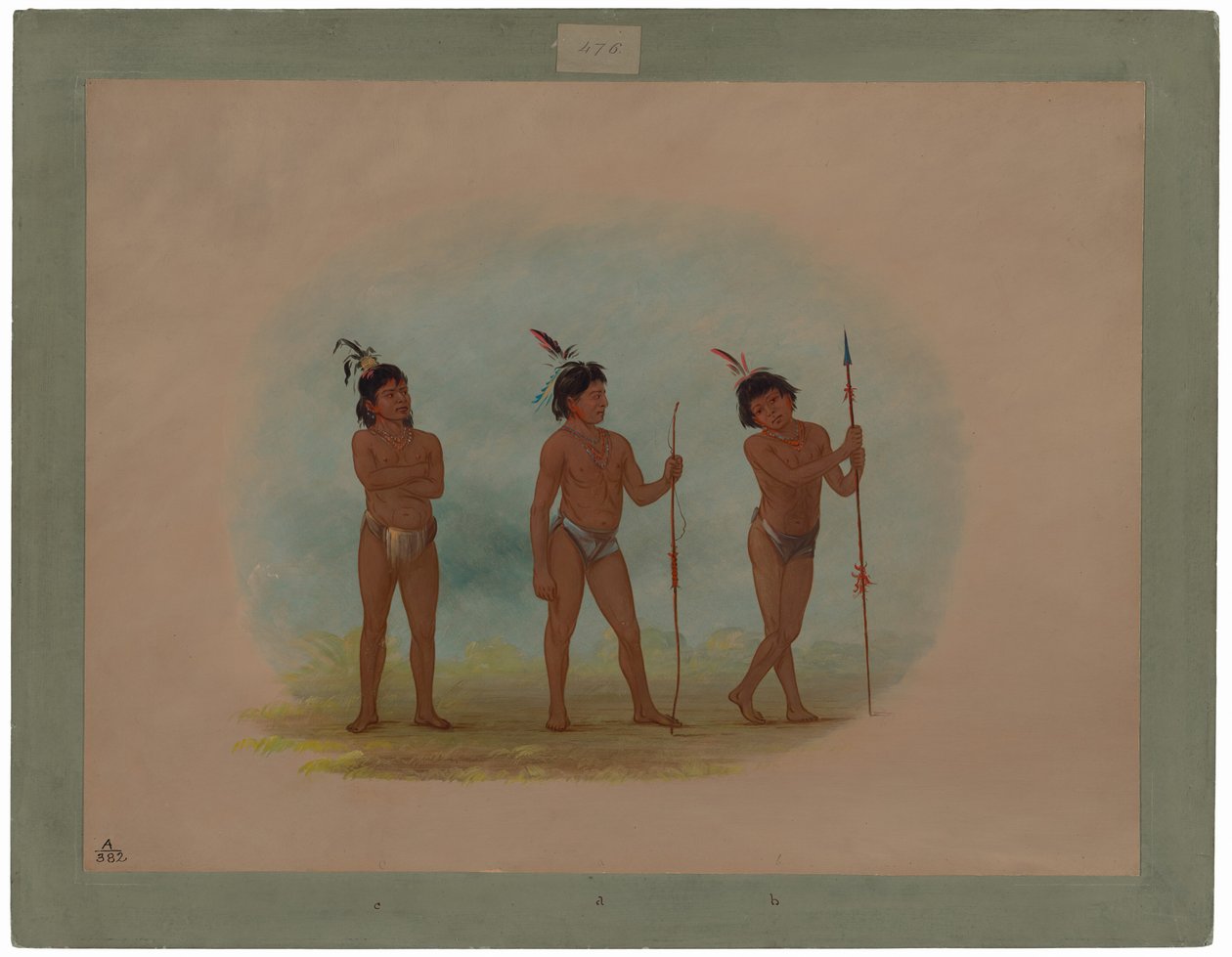 Három Auca gyerek alkotó: George Catlin