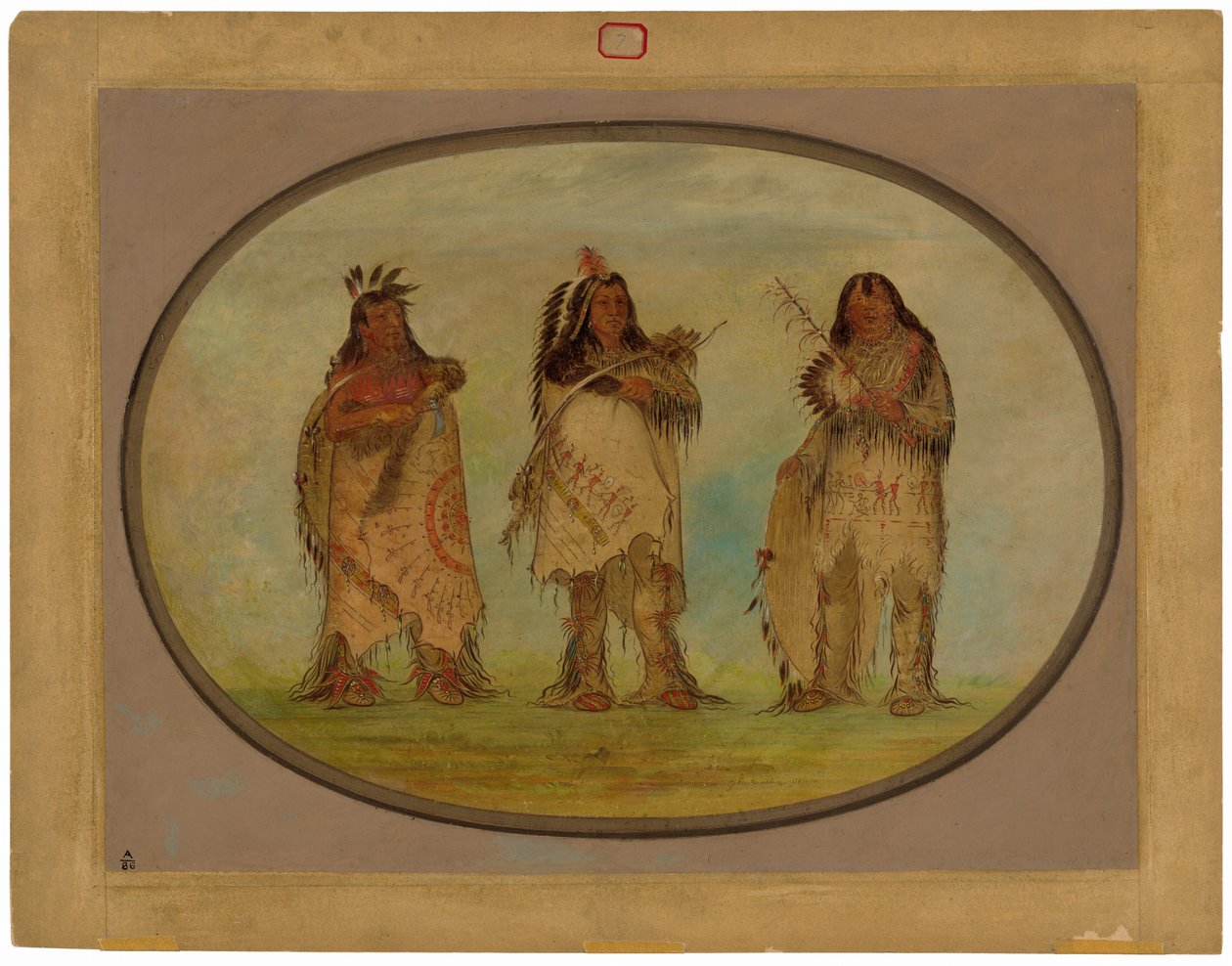 A sziú törzs három kiváló harcosa alkotó: George Catlin