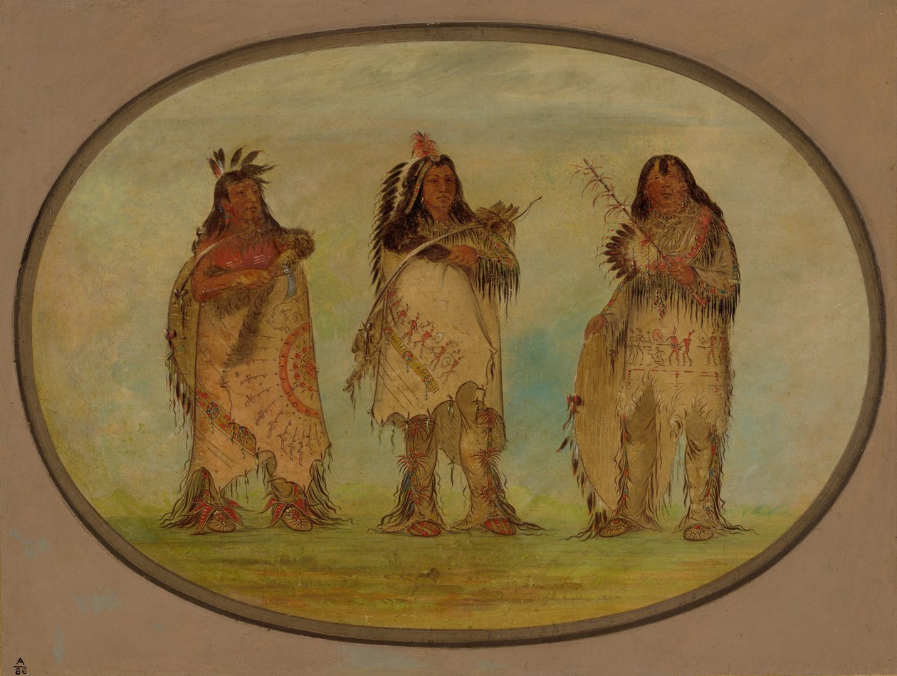 A sziú törzs három kiváló harcosa, 1861. alkotó: George Catlin