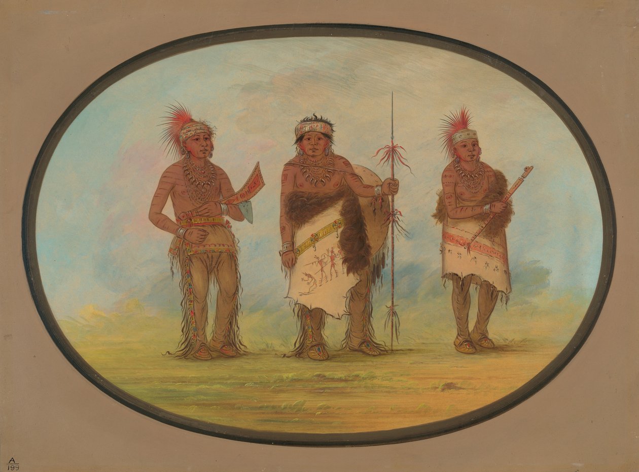 Három iowai indián, 18611869. alkotó: George Catlin