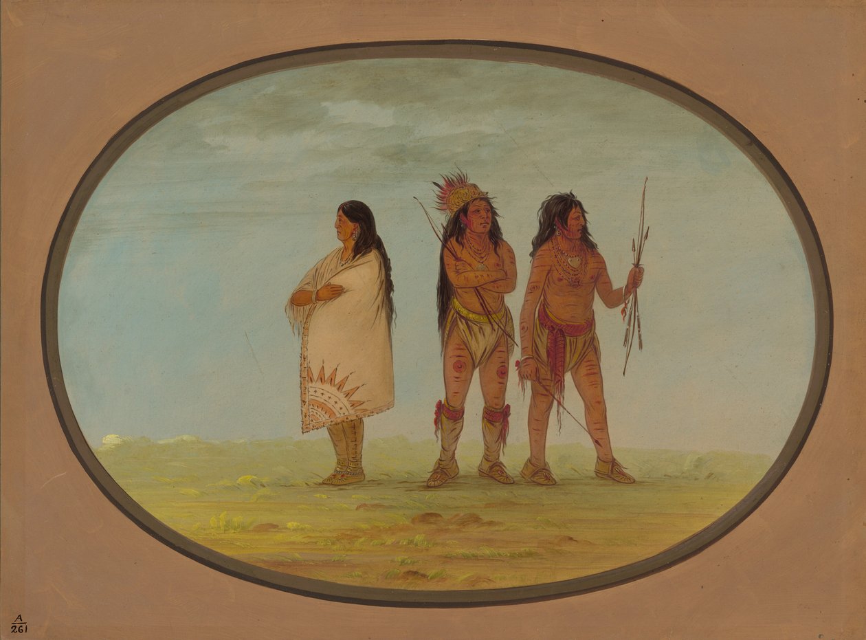Három navaho indián, 18611869. alkotó: George Catlin