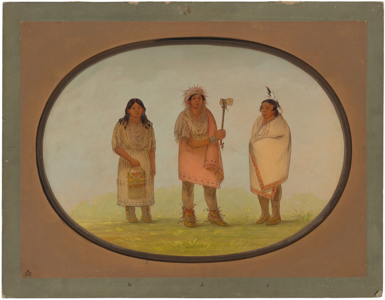Három Piankeshaw indián alkotó: George Catlin