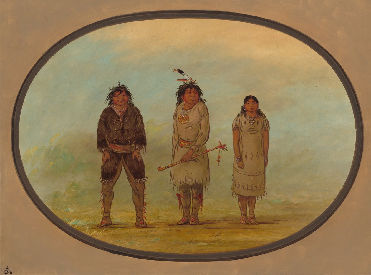 Három szelí indián, 18551869. alkotó: George Catlin